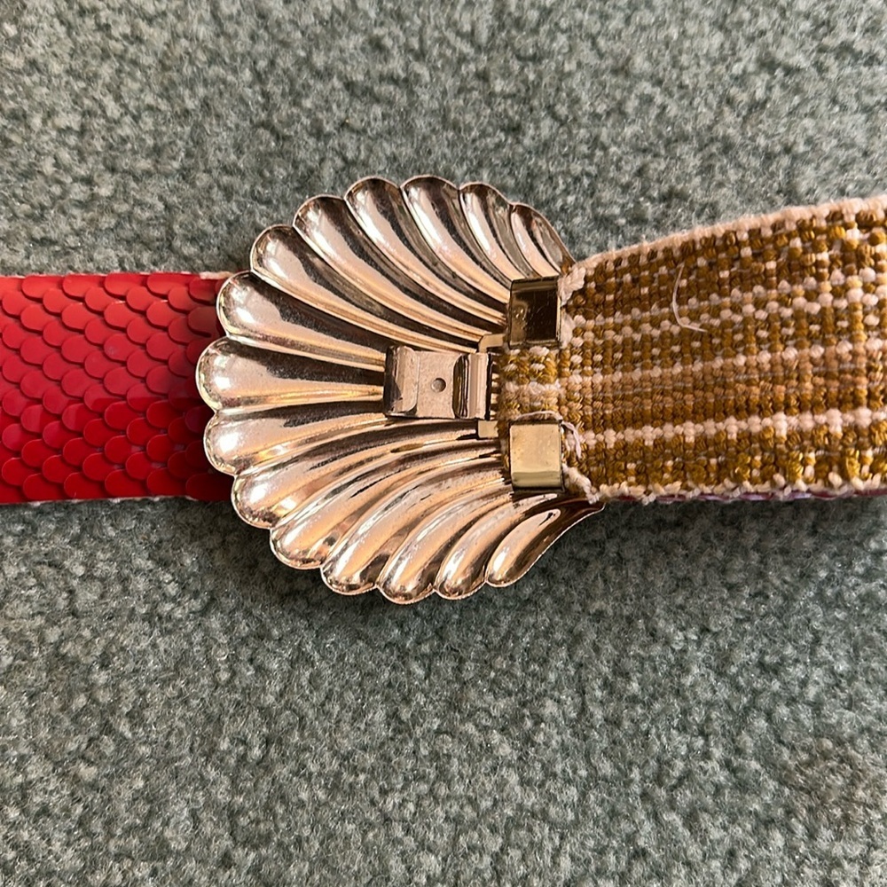 Vintage red mermaid shell belt, o/s - Picture 8 of 8